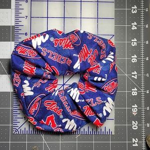 Handmade  Large Ole Miss Hair Scrunchie